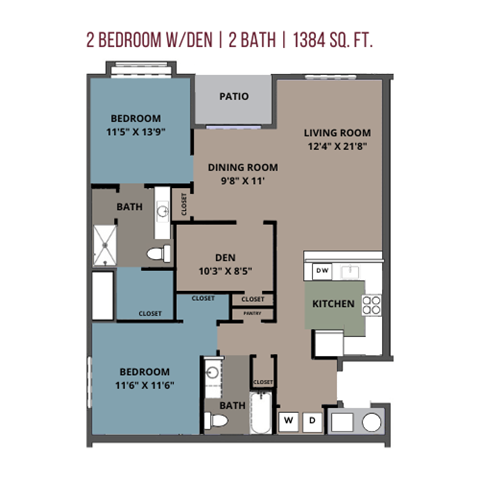 2 Bedroom Den 1384 sq ft